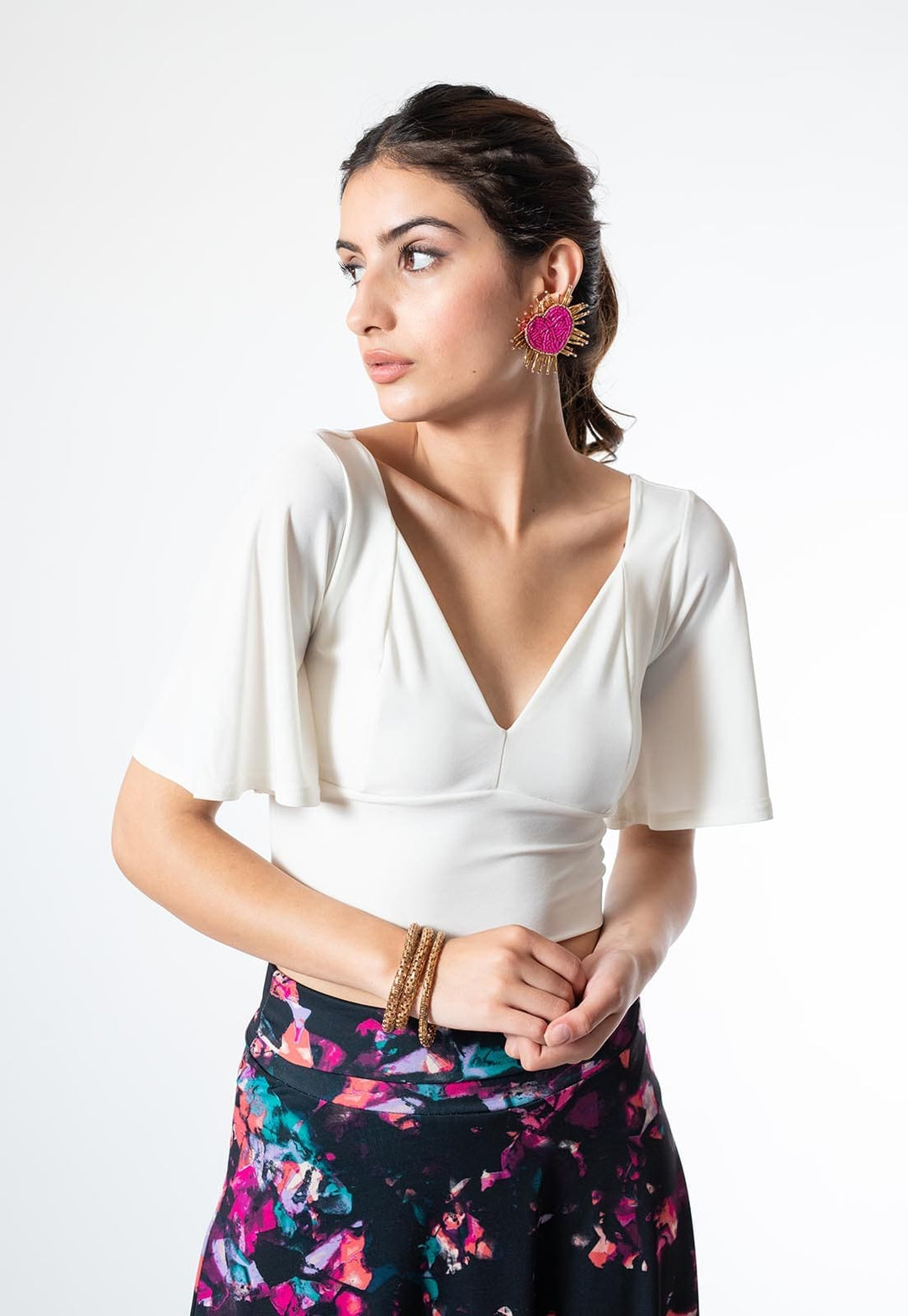 Crop Top Magaly White Natalia Seguel