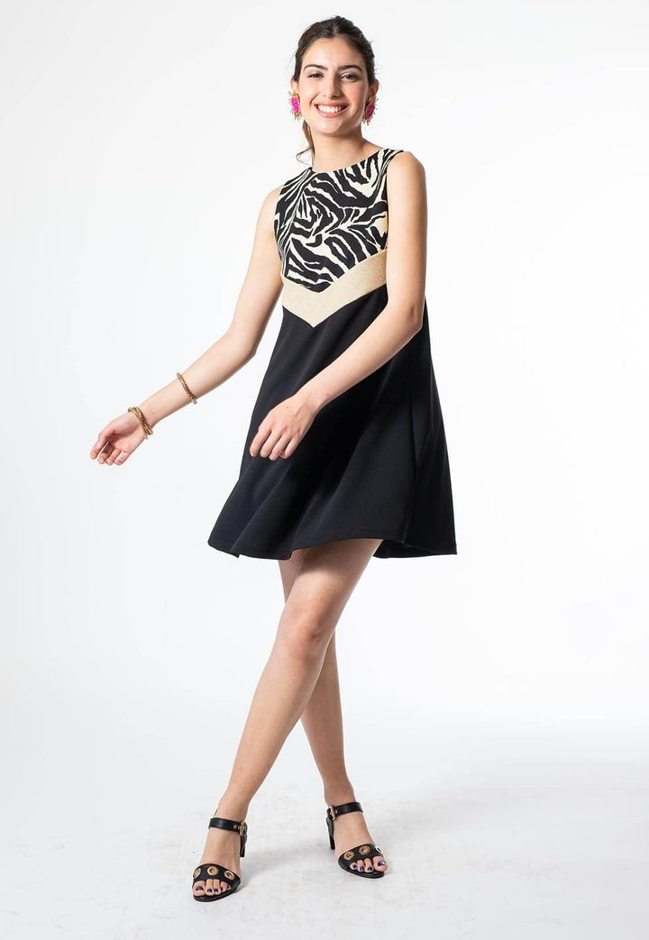 Vestido Sole Negro Zebra Natalia Seguel