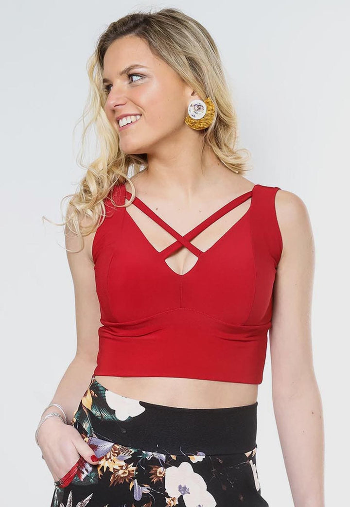 Crop Top Vera Cruz Red Natalia Seguel