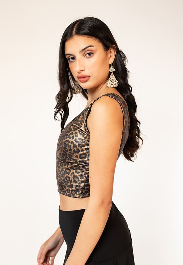 Crop Top Vera Animal Print Glitter Natalia Seguel