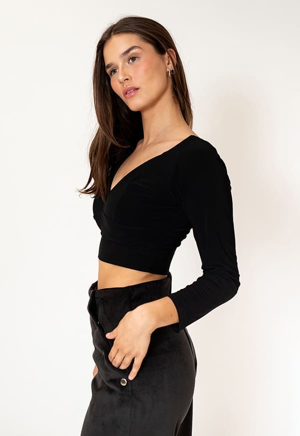 Crop Top Vera Long Black Natalia Seguel