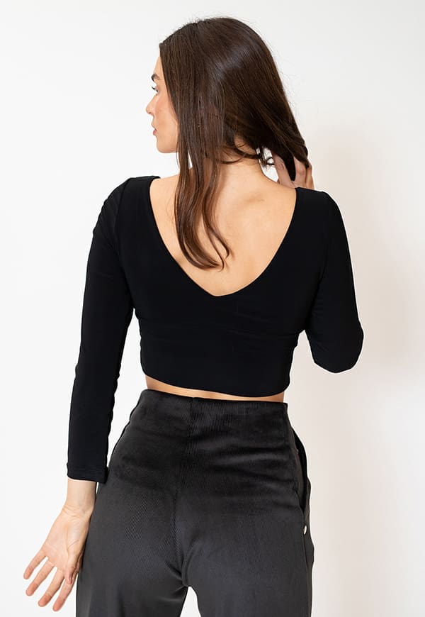 Crop Top Vera Long Black Natalia Seguel