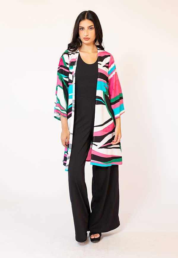 Kimono Fuchsia Blue Lines Natalia Seguel