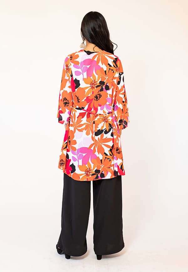 Orange Kimono Flowers Natalia Seguel