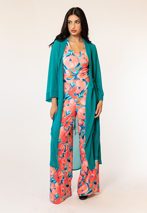 Long Turquoise Kimono Natalia Seguel