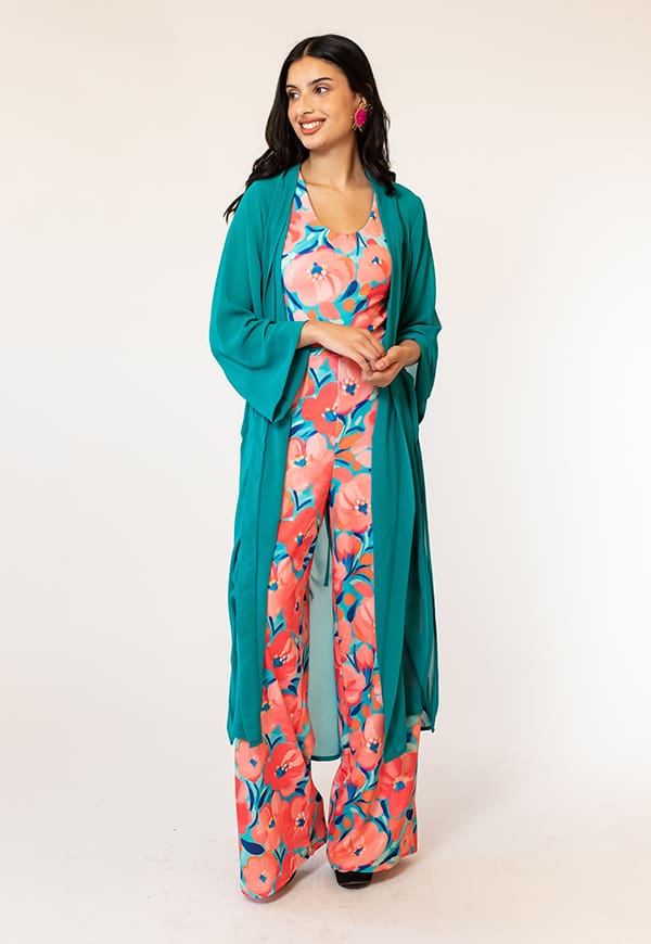 Long Turquoise Kimono Natalia Seguel