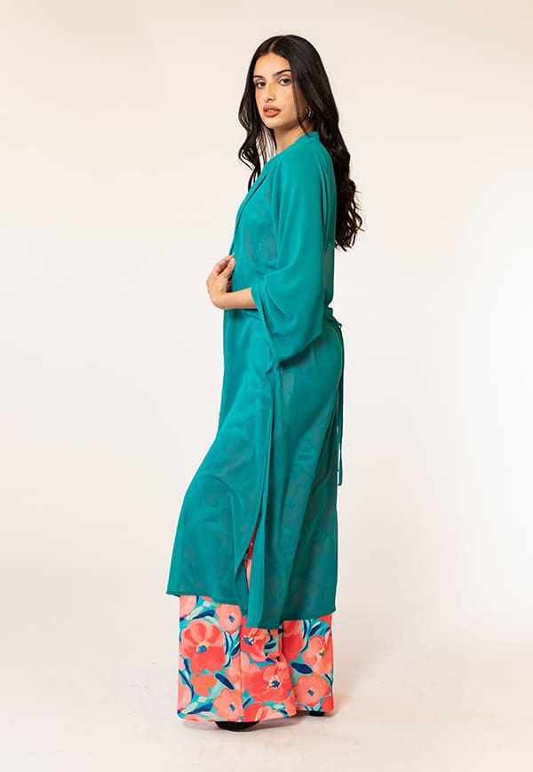 Long Turquoise Kimono Natalia Seguel