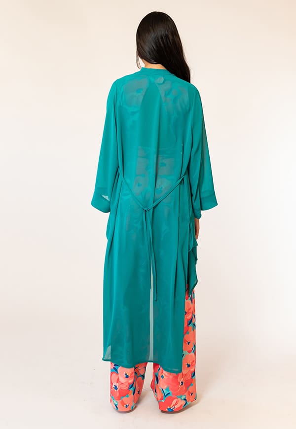 Long Turquoise Kimono Natalia Seguel