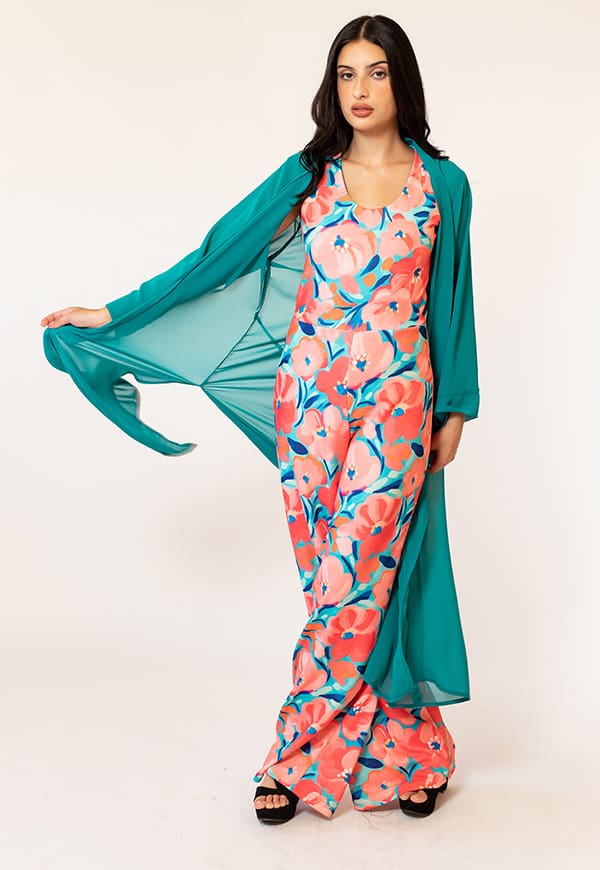 Long Turquoise Kimono Natalia Seguel