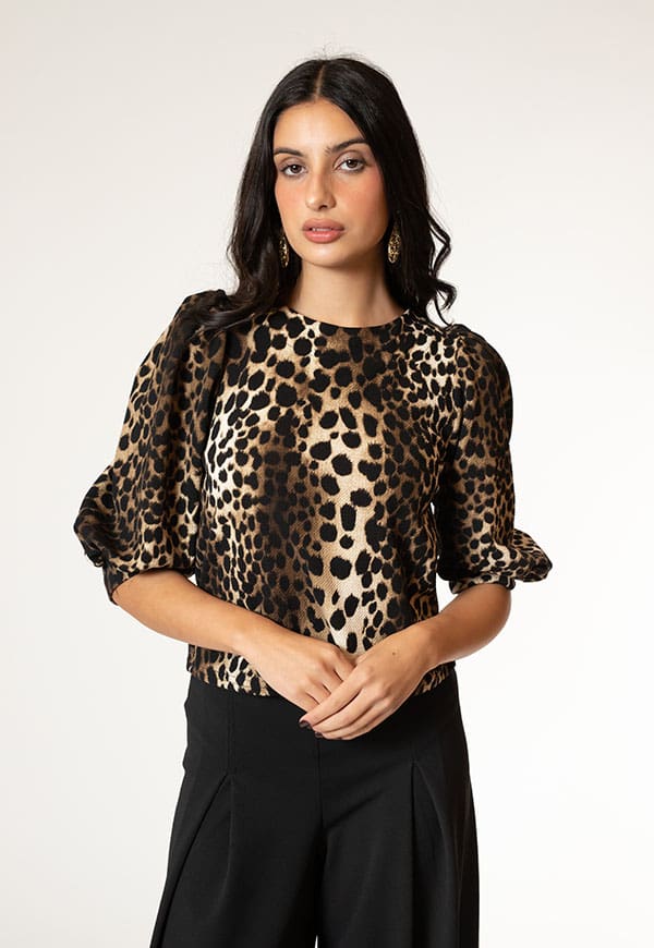 April Short Sleeve Animal Print T-shirt Natalia Seguel