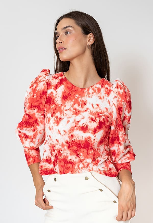 April Tiedye Coral T-shirt by Natalia Seguel