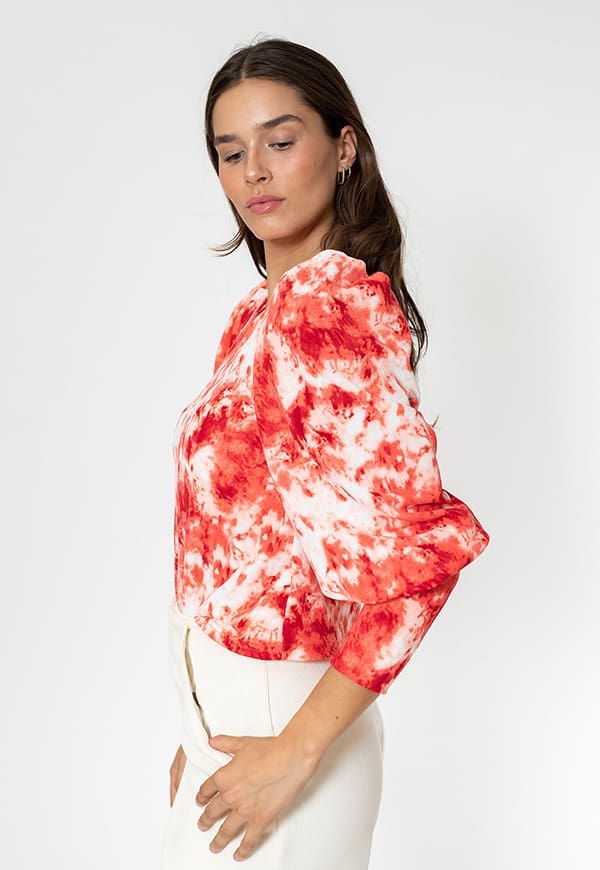 April Tiedye Coral T-shirt by Natalia Seguel