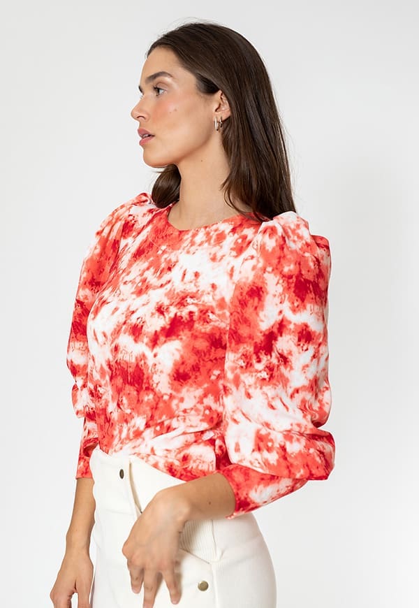 April Tiedye Coral T-shirt by Natalia Seguel