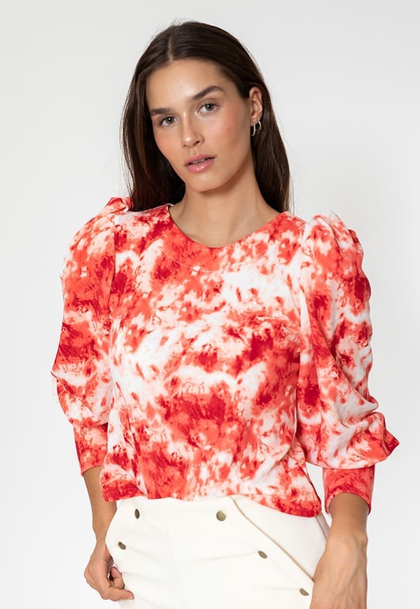 April Tiedye Coral T-shirt by Natalia Seguel