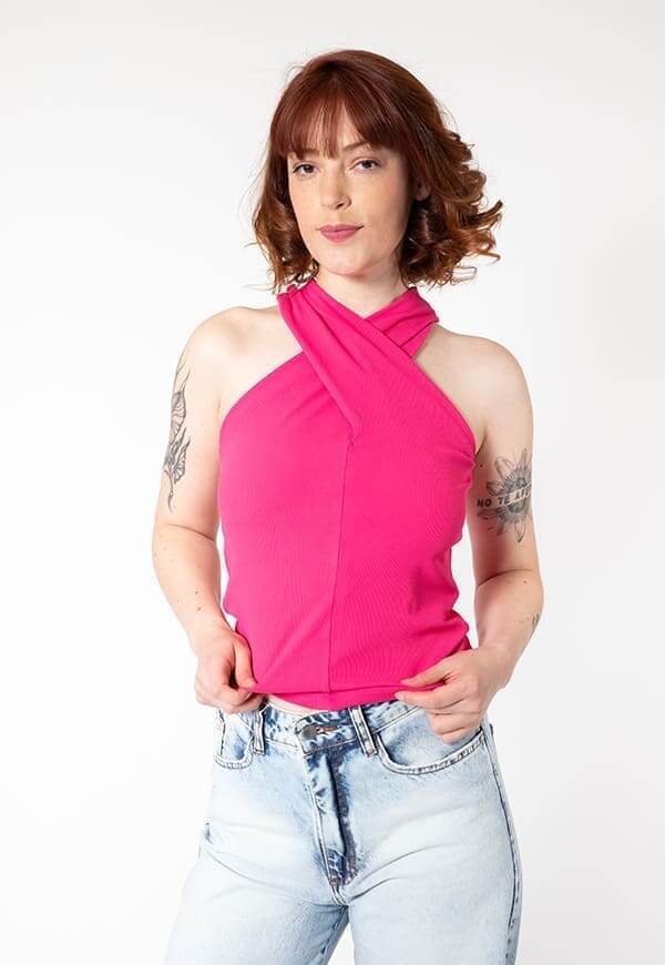 Giulia Fuchsia T-shirt by Natalia Seguel